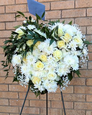 Sympathy Flowers (Floral Funeral) design. Standing spray