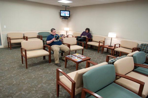 The Emerson Hospital Center for Weight Loss waiting room is designed to be comfortable and welcoming to our patients.