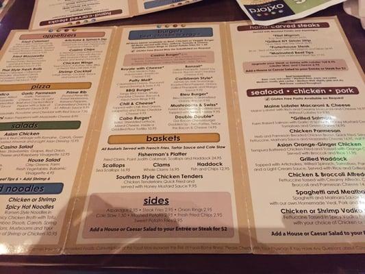 The menu