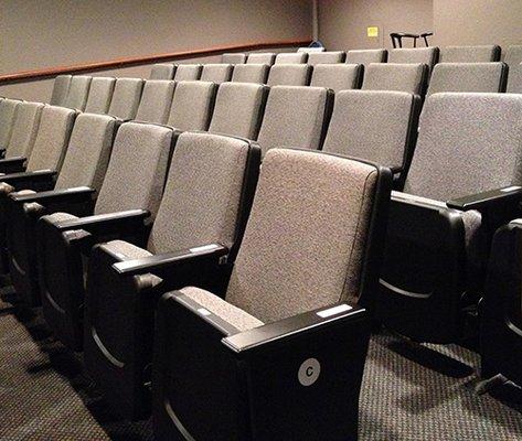 Our small theatre has 69 seats and space for wheelchairs in both the front and rear seating areas.