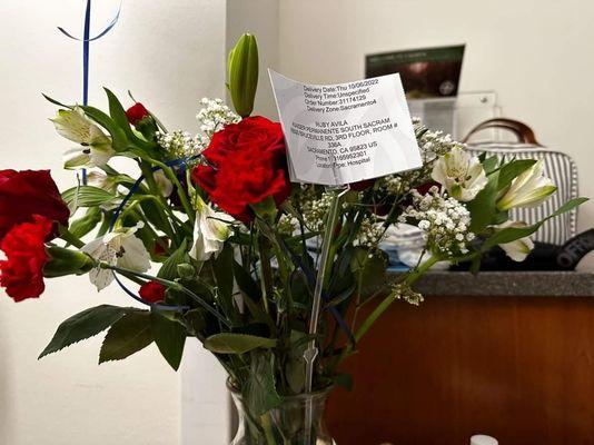 Very disappointed on the flowers that were delivered to my sick sister at the hospital. I paid $128.28 for these flowers