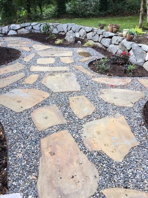 Stone patio walkway