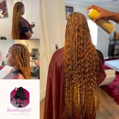 Knotless braids boho