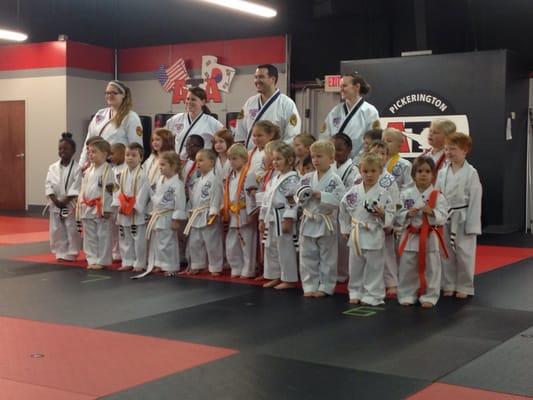 Tiny Tiger's belt rank testing October 2013. Our boys love it at Pickerington ATA.