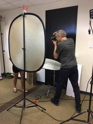 LA's #1 headshot photographer Brad Buckman taking professional headshot for The Studio @ O.C. students!