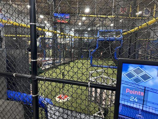 View of the hittrax cage