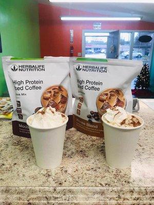 Protein coffee 
 Hot or cold only 2g of sugar and 100 calories