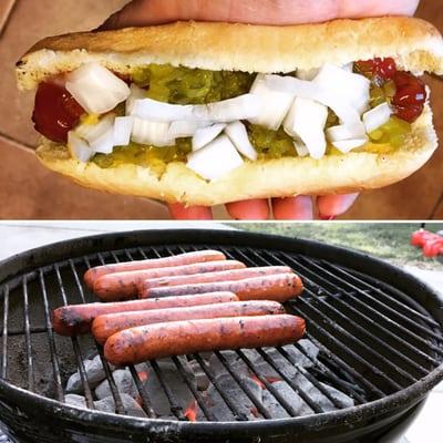 Hebrew National Hotdogs and Ball Park Buns from Raley's....American BBQ style