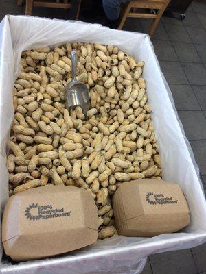 Free peanuts, but don't throw them on the floor. Lol