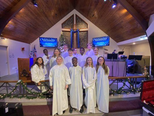 Our annual "hanging of the greens" service where our youth help decorate the sanctuary!