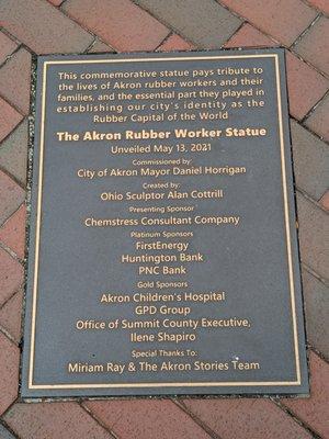 Akron Rubber Worker Sculpture