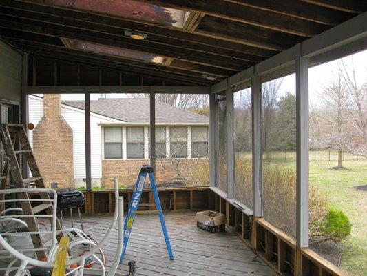 We started with a screen porch which was in bad condition with a deck which was collapsing.