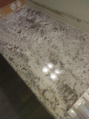 Granite countertop installed