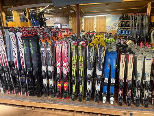 Great selection of rental skis with new bindings!