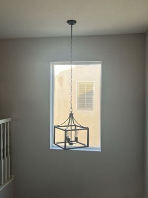 High vaulted stairway lighting