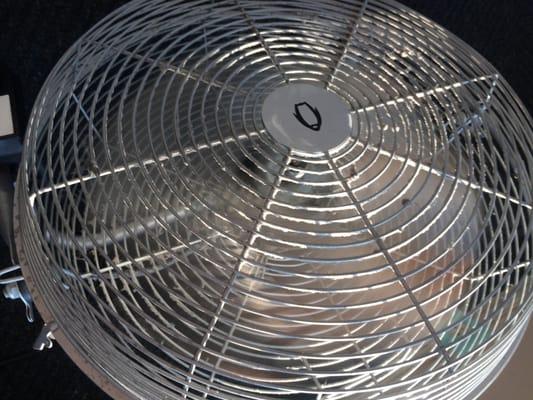 Fans blow layers of dust