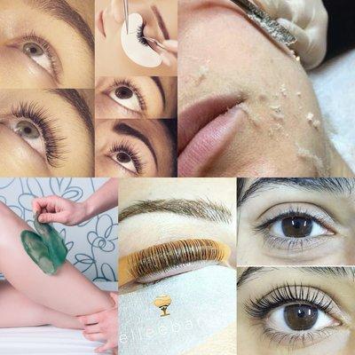 Eyelash Extensions, Eyelash Lift, Dermaplaning, Waxing Hair Removal