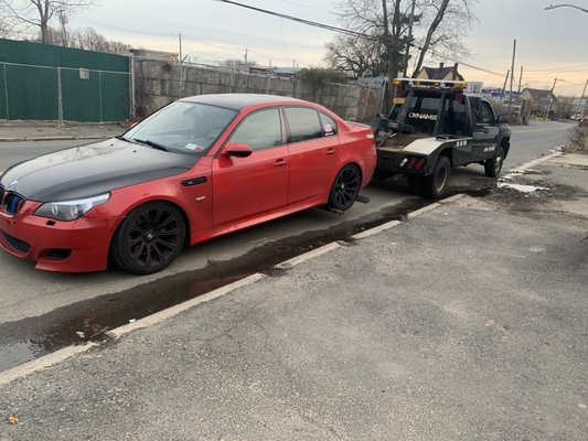 Helping a stranded motorist get his bmw safely to his repair shop! Call us today !