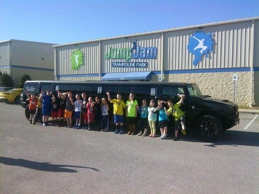 Elite Limos taking a group of kids in one of our HUMMERS to Jump Jam in Knoxville TN