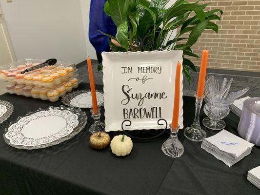 Refreshments at the library's dedication & grand re-opening.