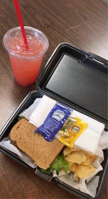 Turkey Sandwich w/ strawberry lemonade