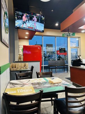 restaurant interior.