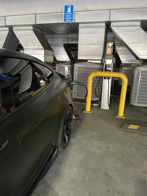 Two EV parking spots, ChargePoint.