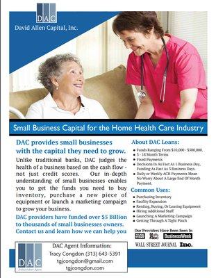 Small Business Capital for the Home Healthcare Industry