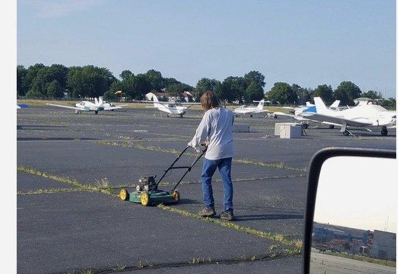 Mowing the tarmac