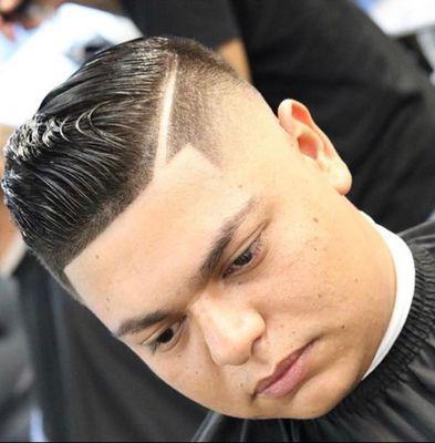 Comb Over with fade & lineup