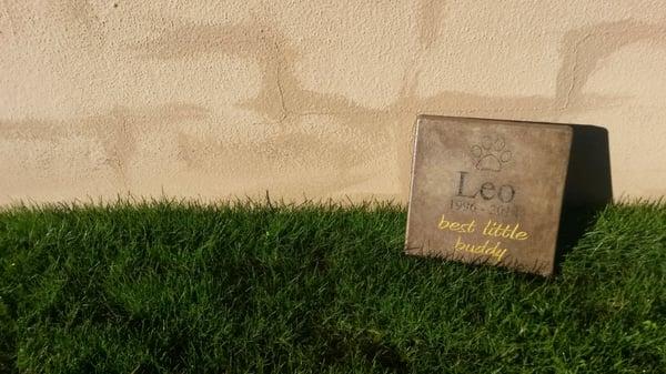 memorial stone for our family dog