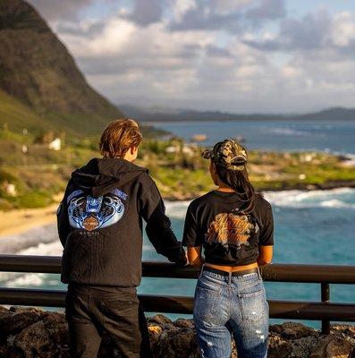 Tiki wave hooded jacket is one of our popular items. Check this out at our shop in Waikiki. #ridealoha #pacificharleydavidson