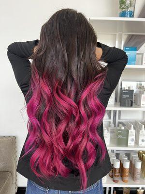 Fuchsia pink ombre