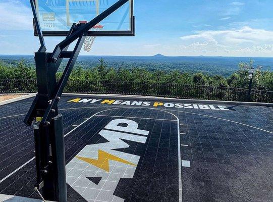 Outdoor basketball court installation