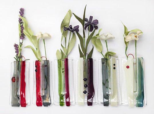 petal pockets, with magnet and hanging wire, by glass artist Christine Groppe