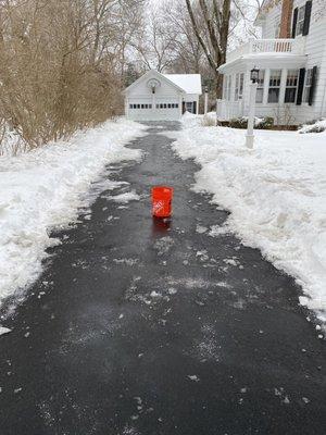 Cleared driveway and laid salt down