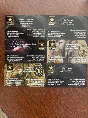 Contact information for your local Long Beach Army recruiters.