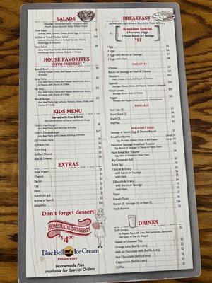 Menu back