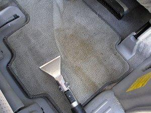 Here we are restoring a car floor mat to give it a much cleaner look, we do interior cloth and carpet cleaning as well.