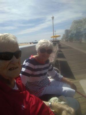 87&91 enjoying the boardwalk