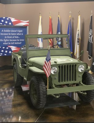 Military jeep inside