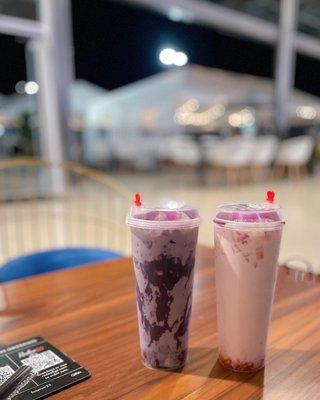 Ube Swirl + Strawberry Milk