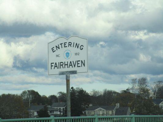 Entering Fairhaven on a bridge at the New Bedford line.