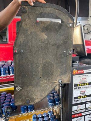 Damaged skid plate