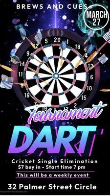 Weekly dart tournament