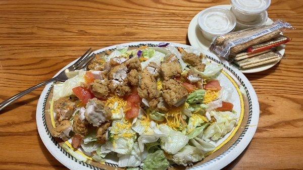 Fried chicken salad