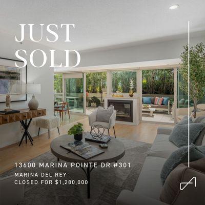 JUST SOLD 

I'm so delighted to have represented such lovely clients in purchasing their perfect home in Marina Del Rey.