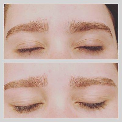 Natural brows. Before and after