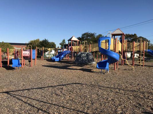 Spread out view of the entrance to the playground