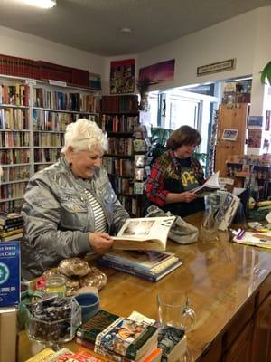 Inside Books Gallery, organic coffee, tea, desserts, used books, new books